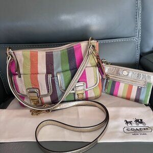 🆕 COACH | Poppy Vintage Colorful Hippie Crossbody & Matching Wallet Bundle